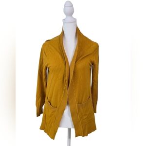 Zenana Outfitters Mustard Yellow Open Front Cardigan With Pockets Size Large
